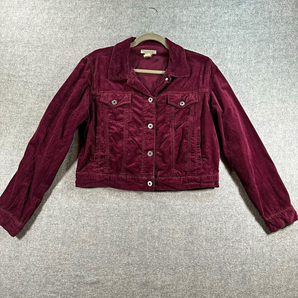 Great Northwest Clothing Company Women’s Burgundy Cropped Button Front Jacket M